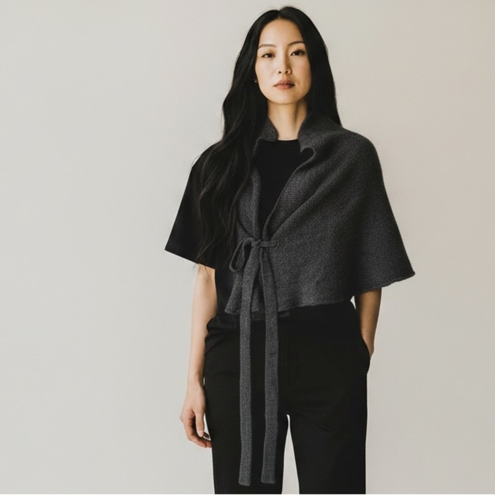 Love by Caroline - Mohair Blend Tie Wrap Cape (COI Italy) - S/M
